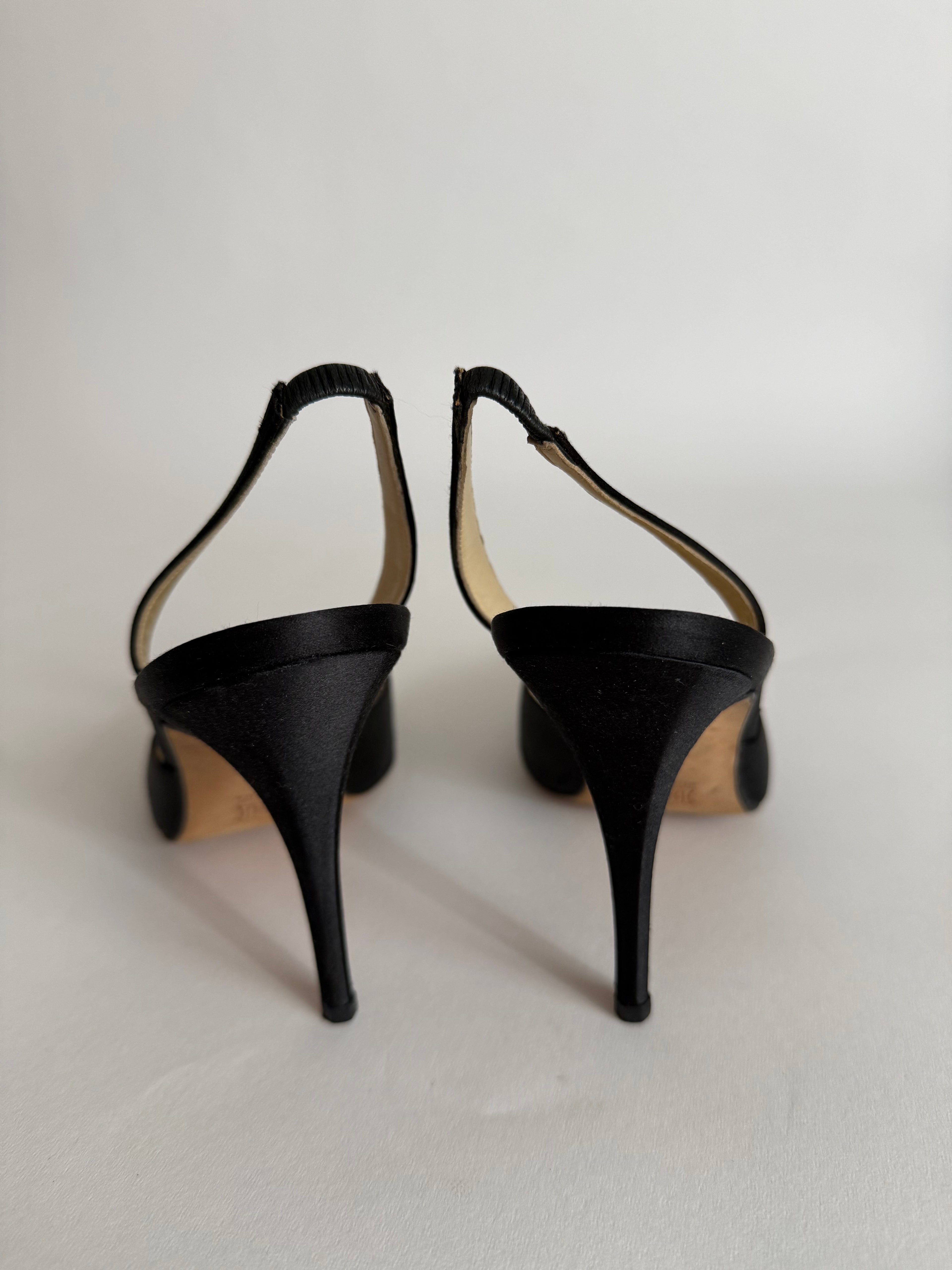 Slingback 90s silk black