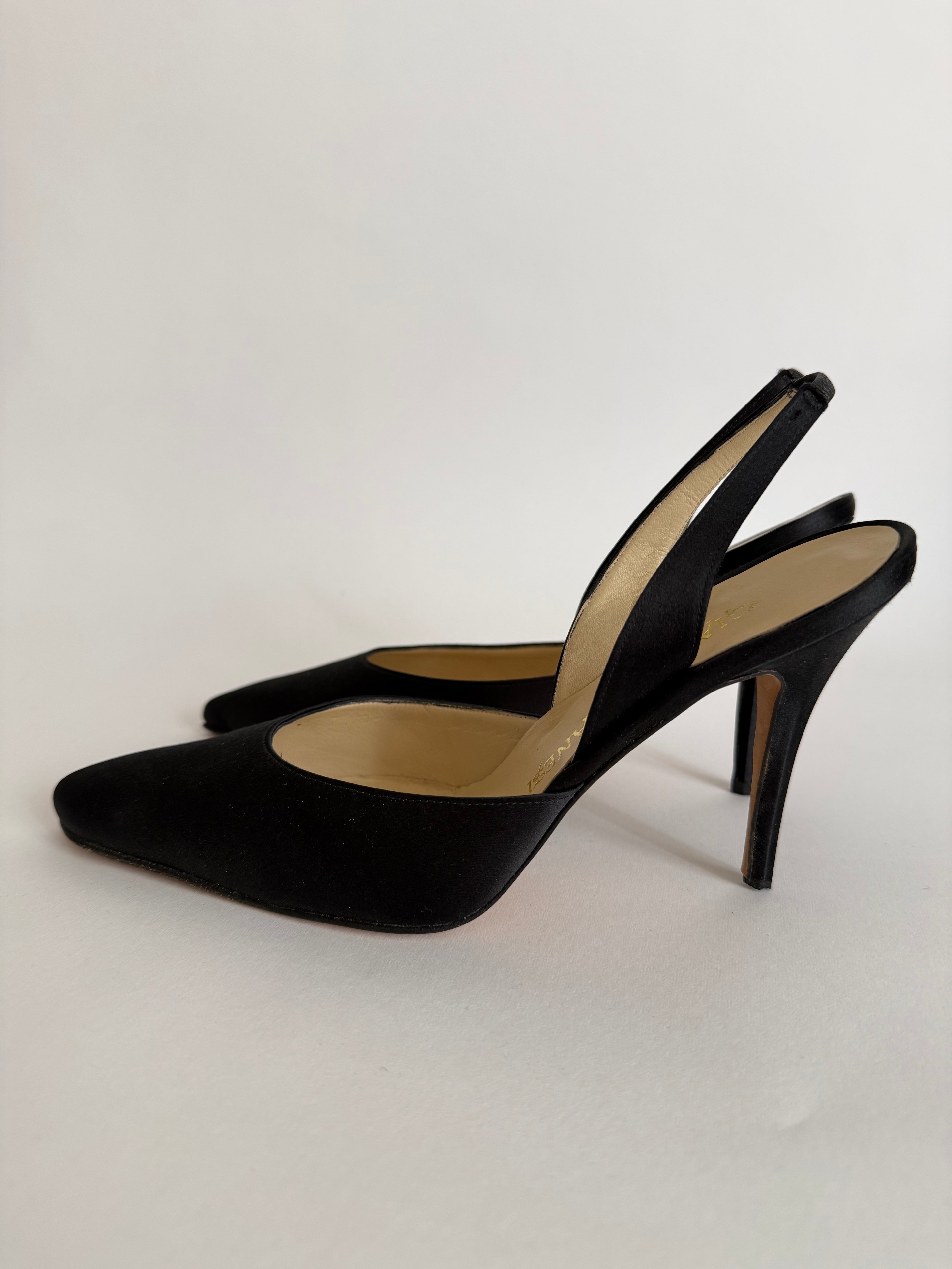 Slingback 90s silk black