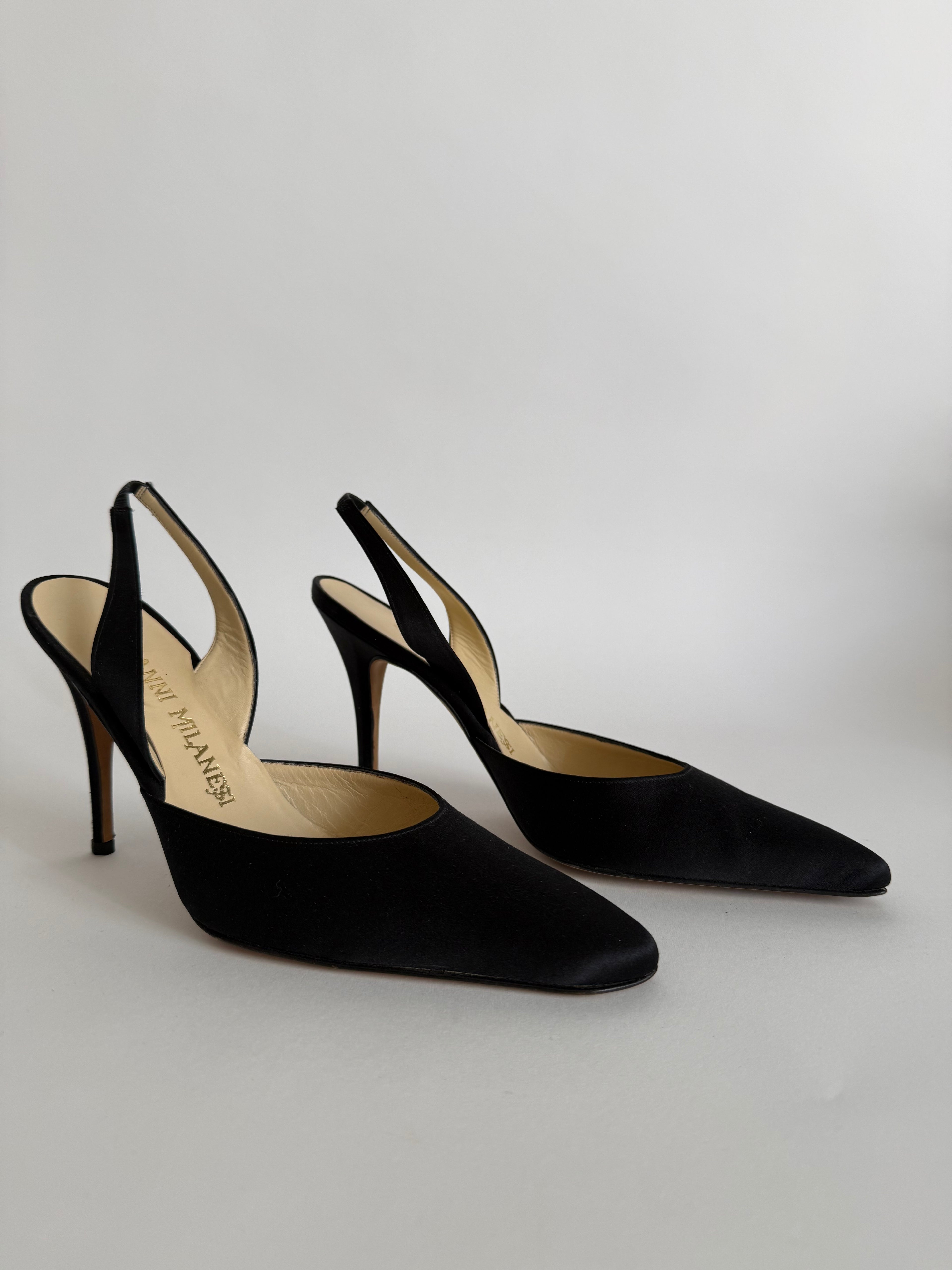 Slingback 90s silk black