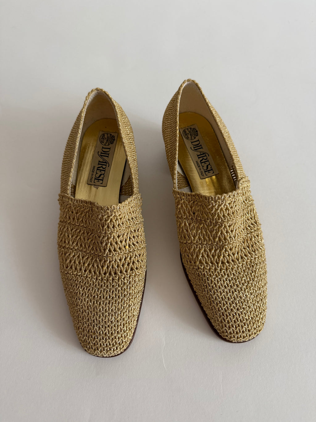 Gold mesh moccasin