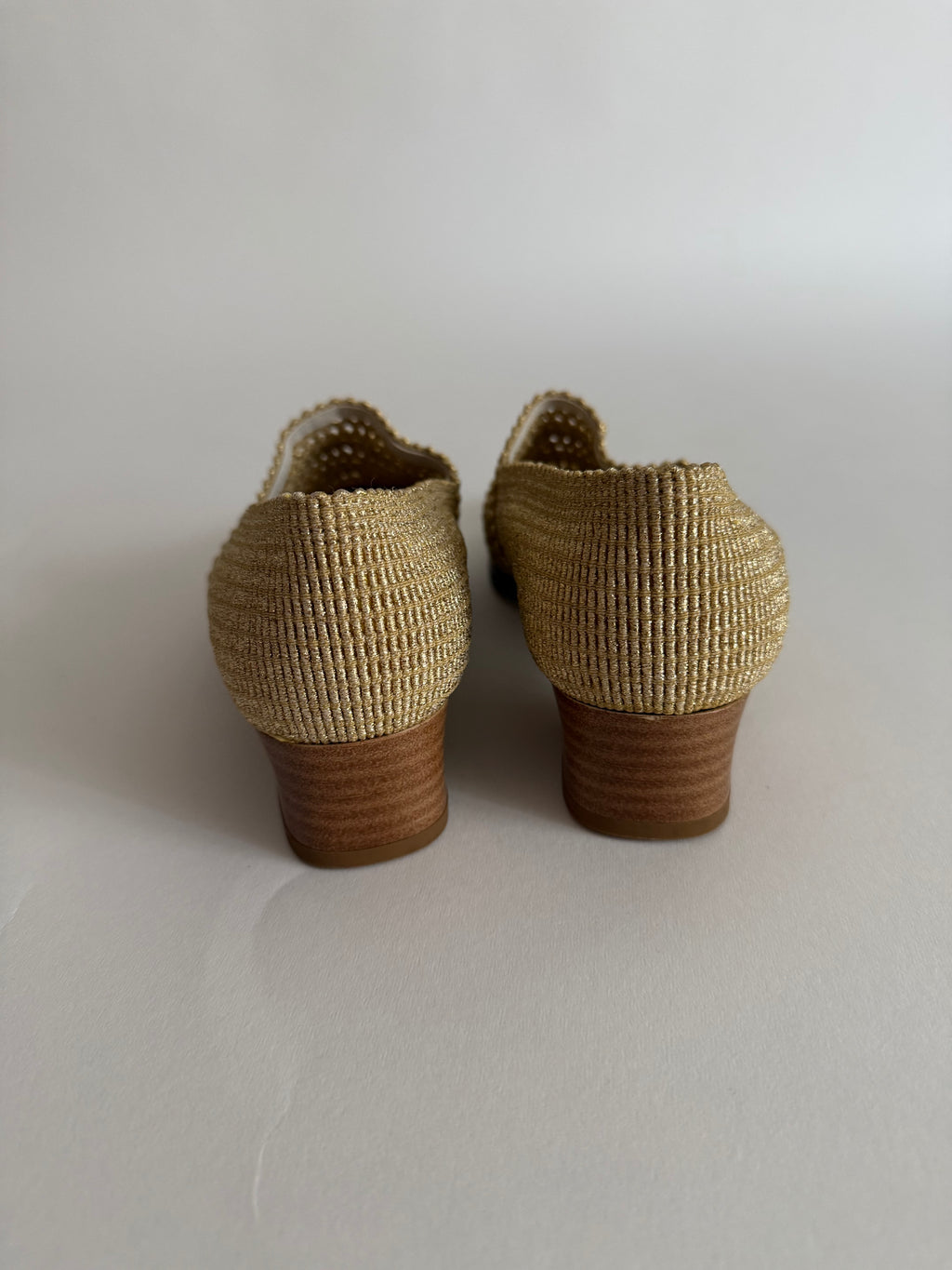 Gold mesh moccasin