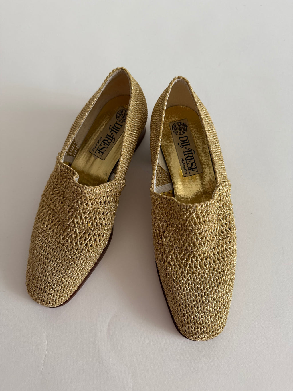 Gold mesh moccasin