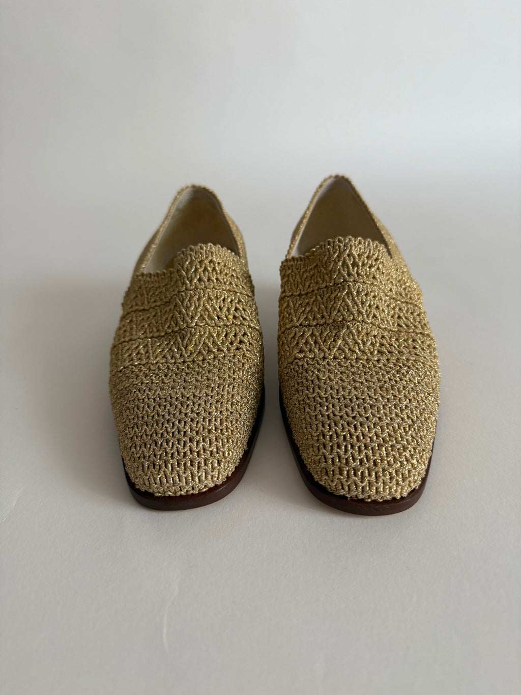 Gold mesh moccasin