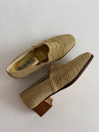 Gold mesh moccasin