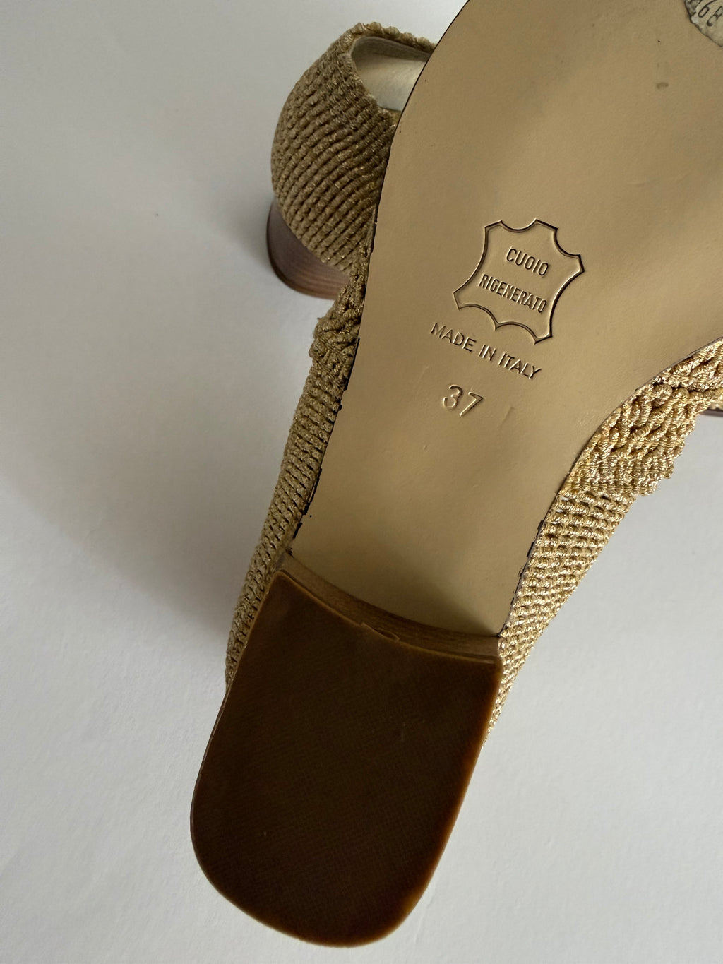 Gold mesh moccasin