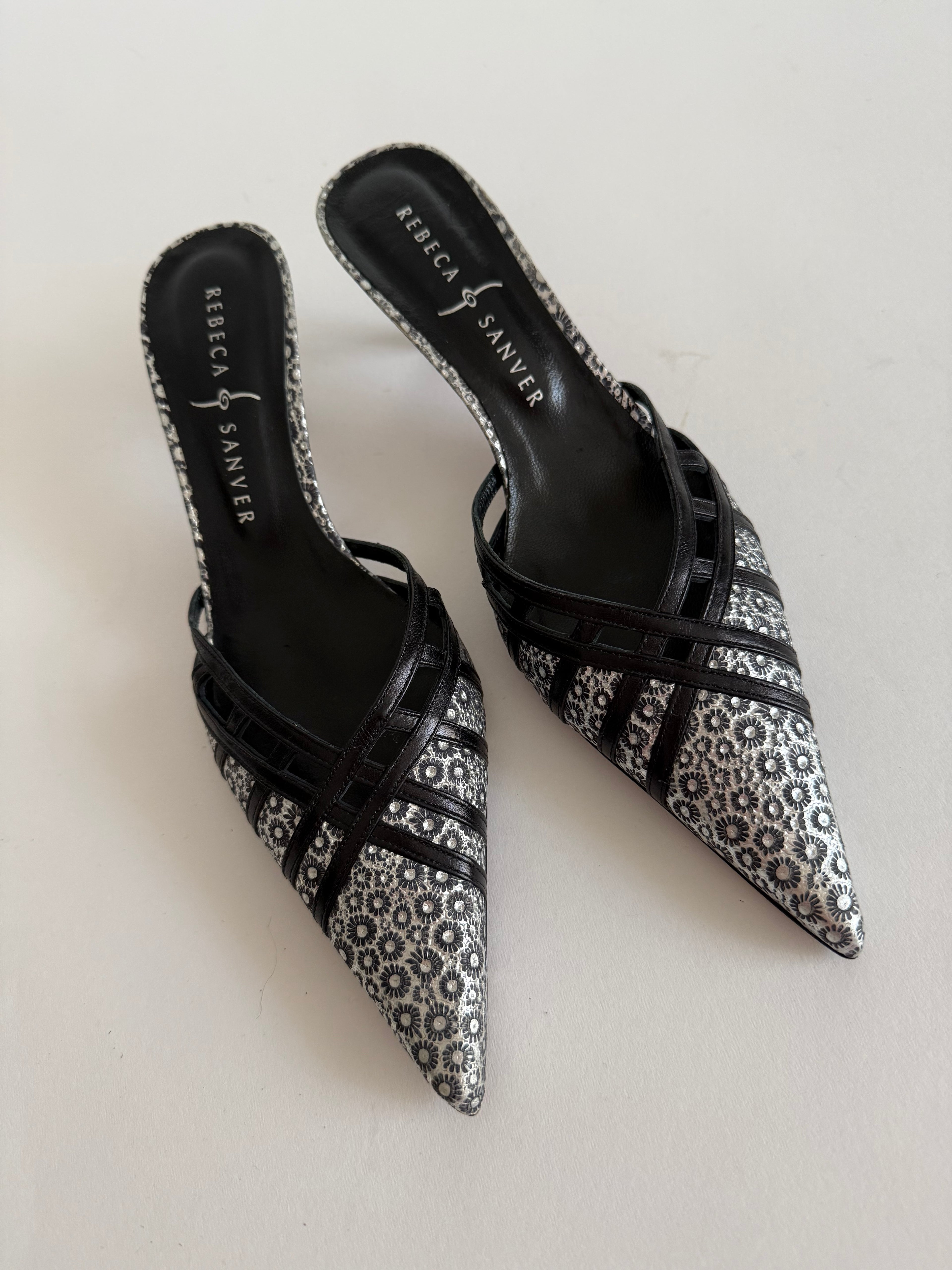 Vintage leather mules