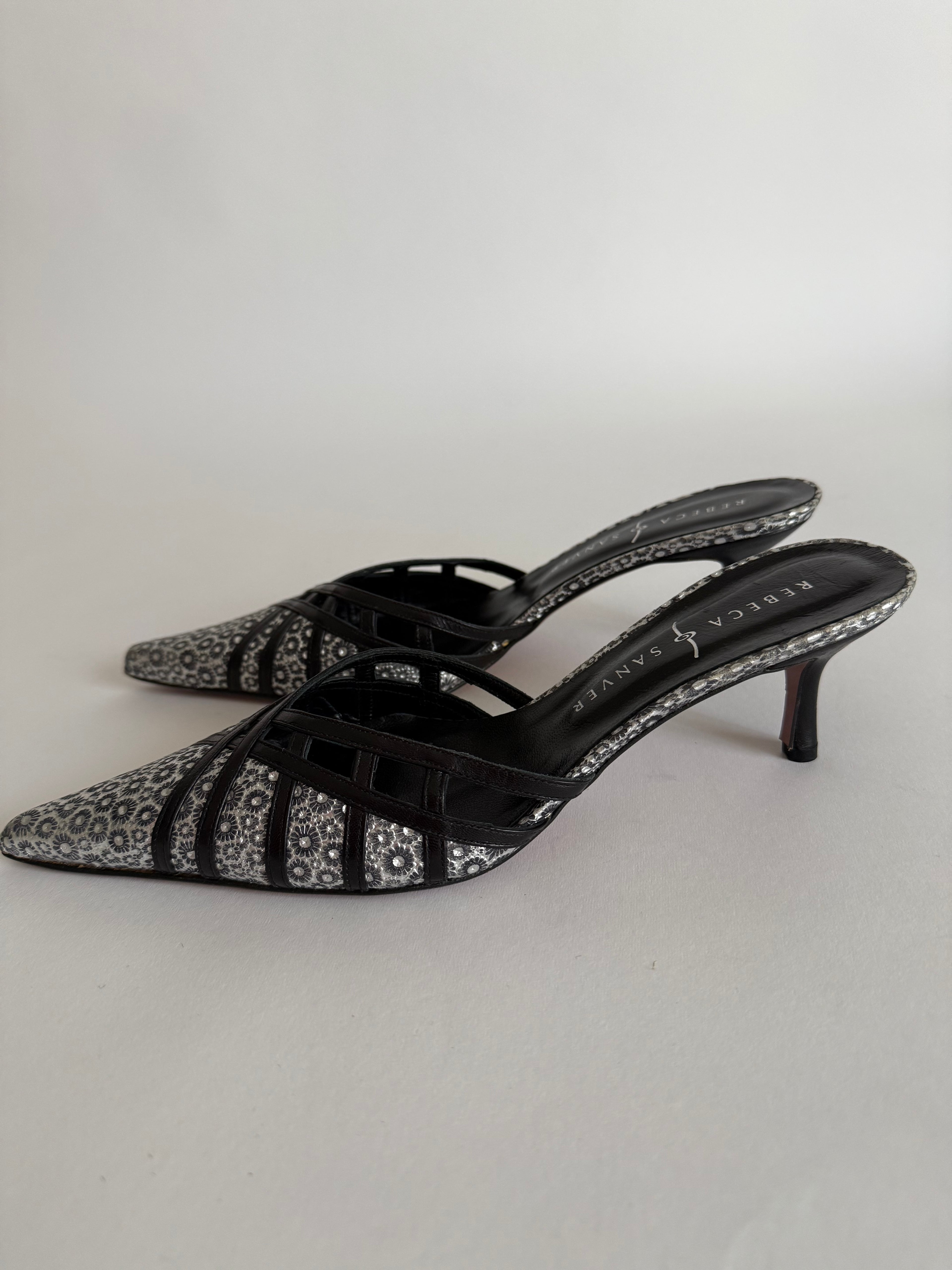 Vintage leather mules