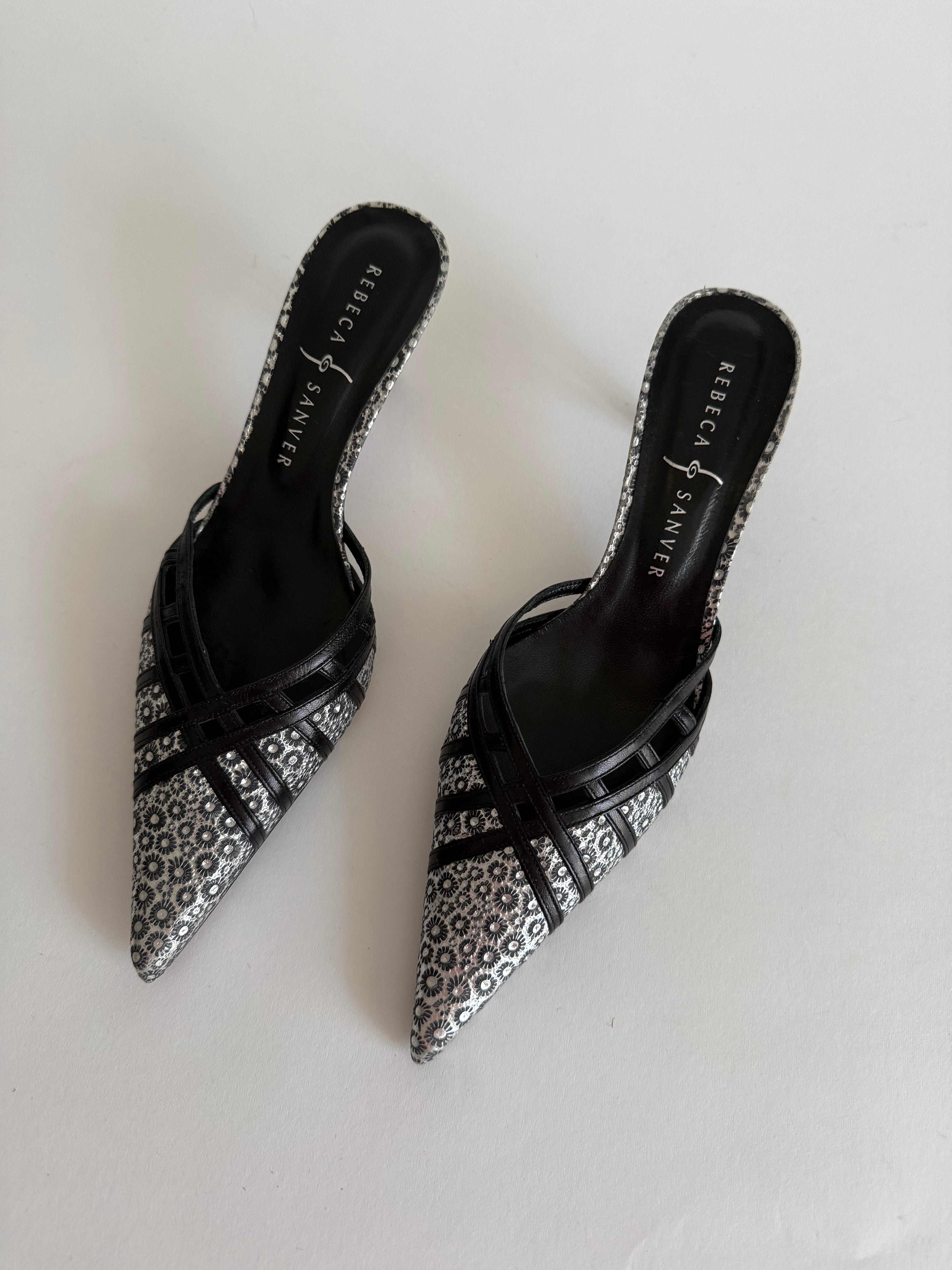 Vintage leather mules
