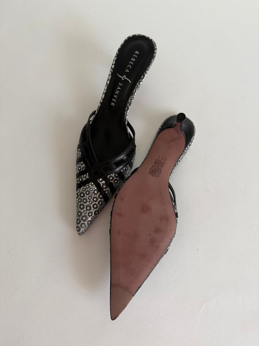 Vintage leather mules