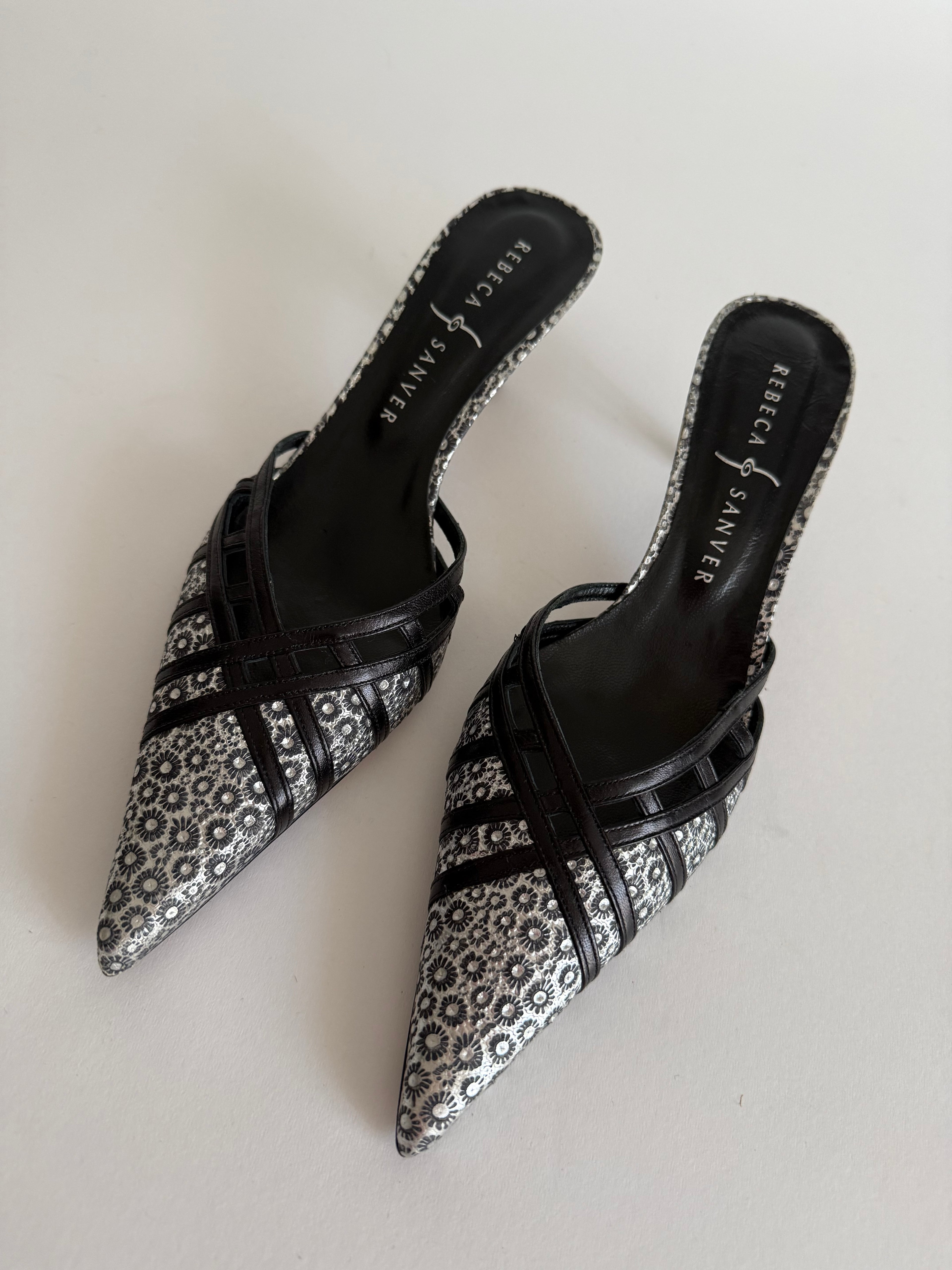 Vintage leather mules