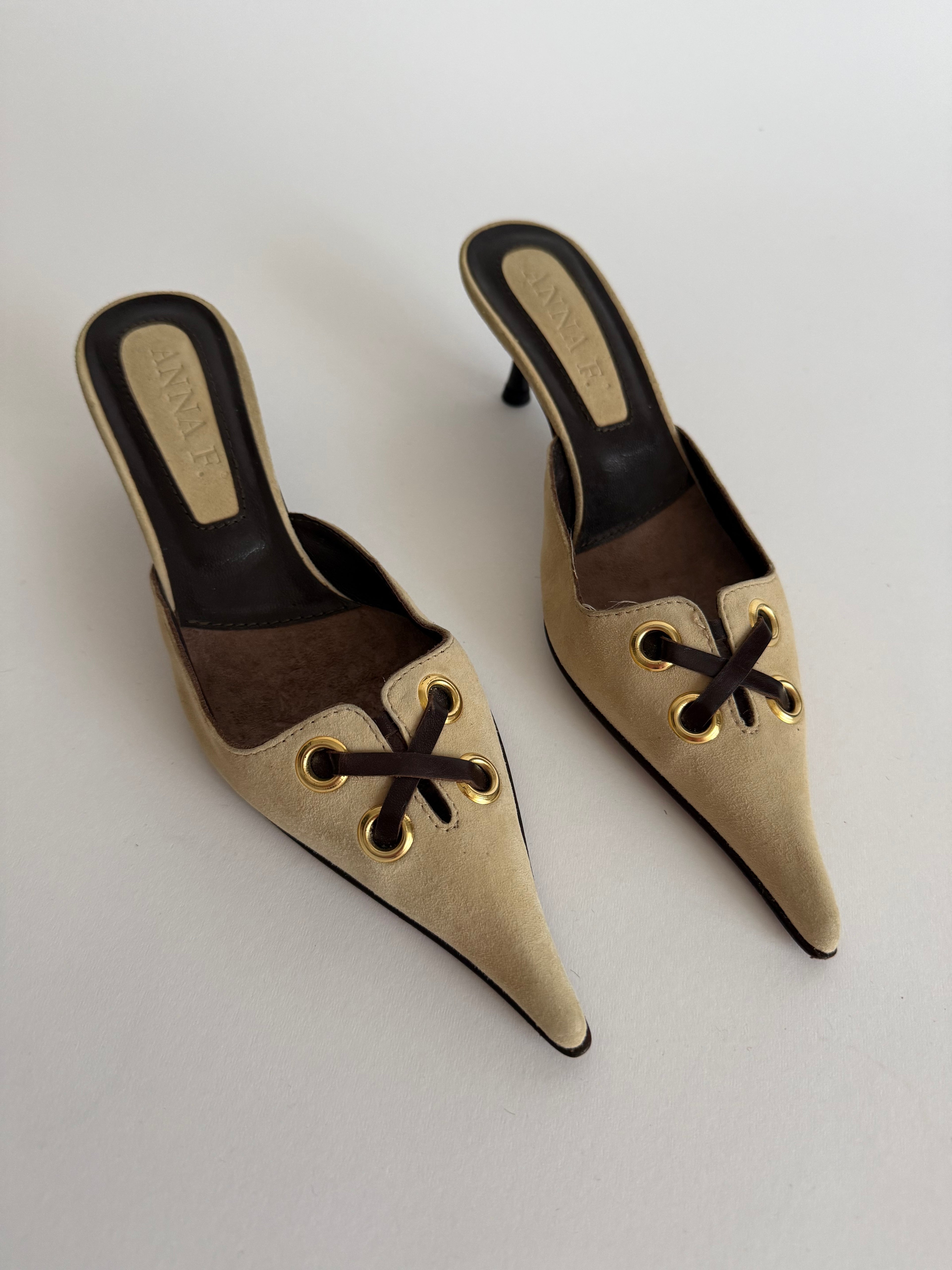 Mules suede beige Anna F.