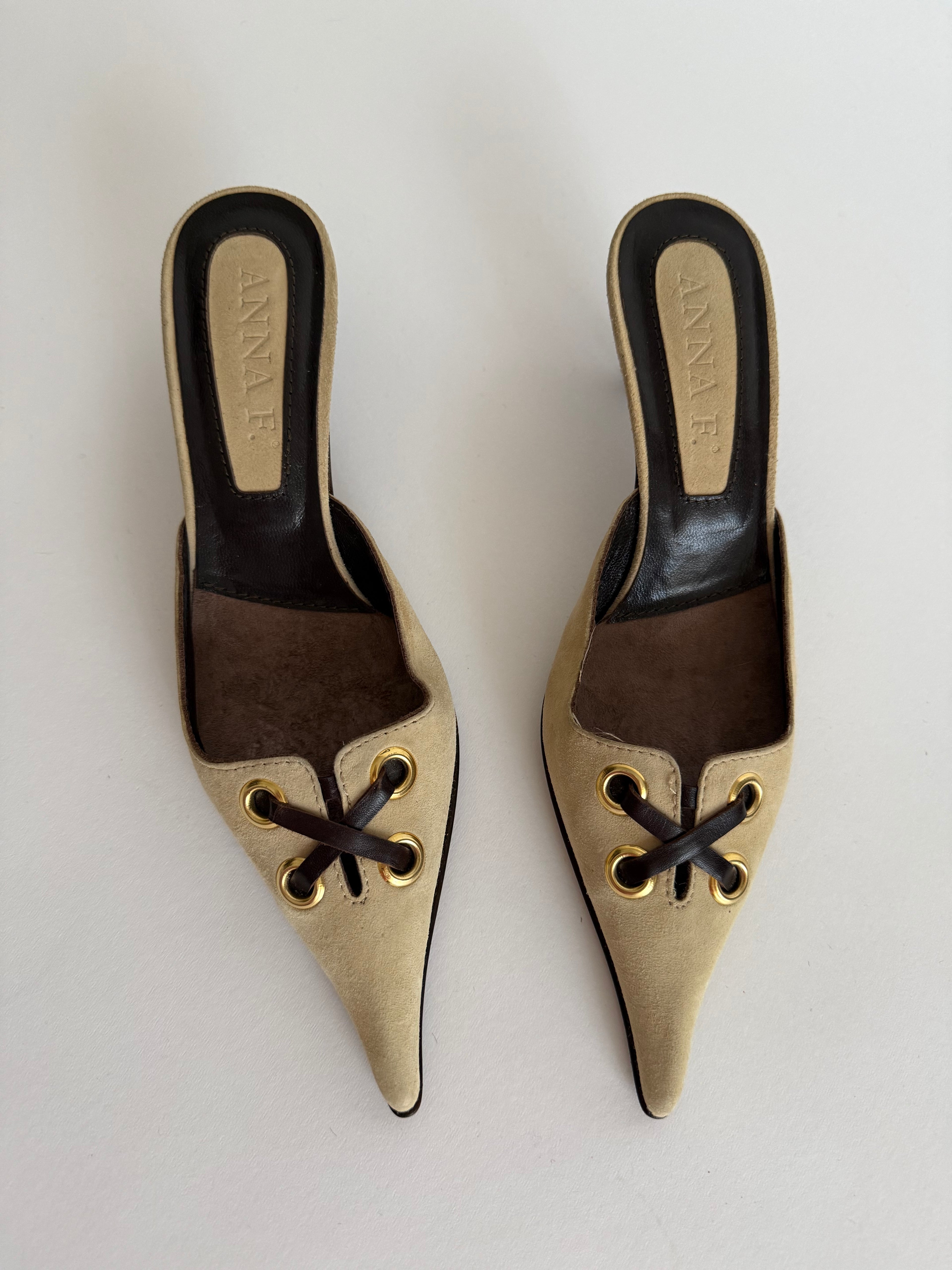 Mules suede beige Anna F.