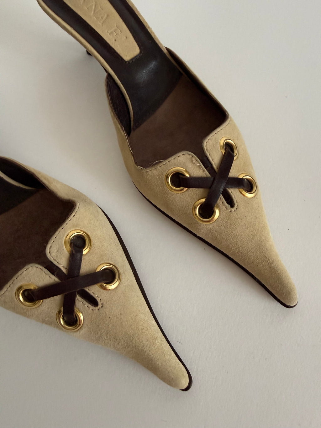 Mules suede beige Anna F.