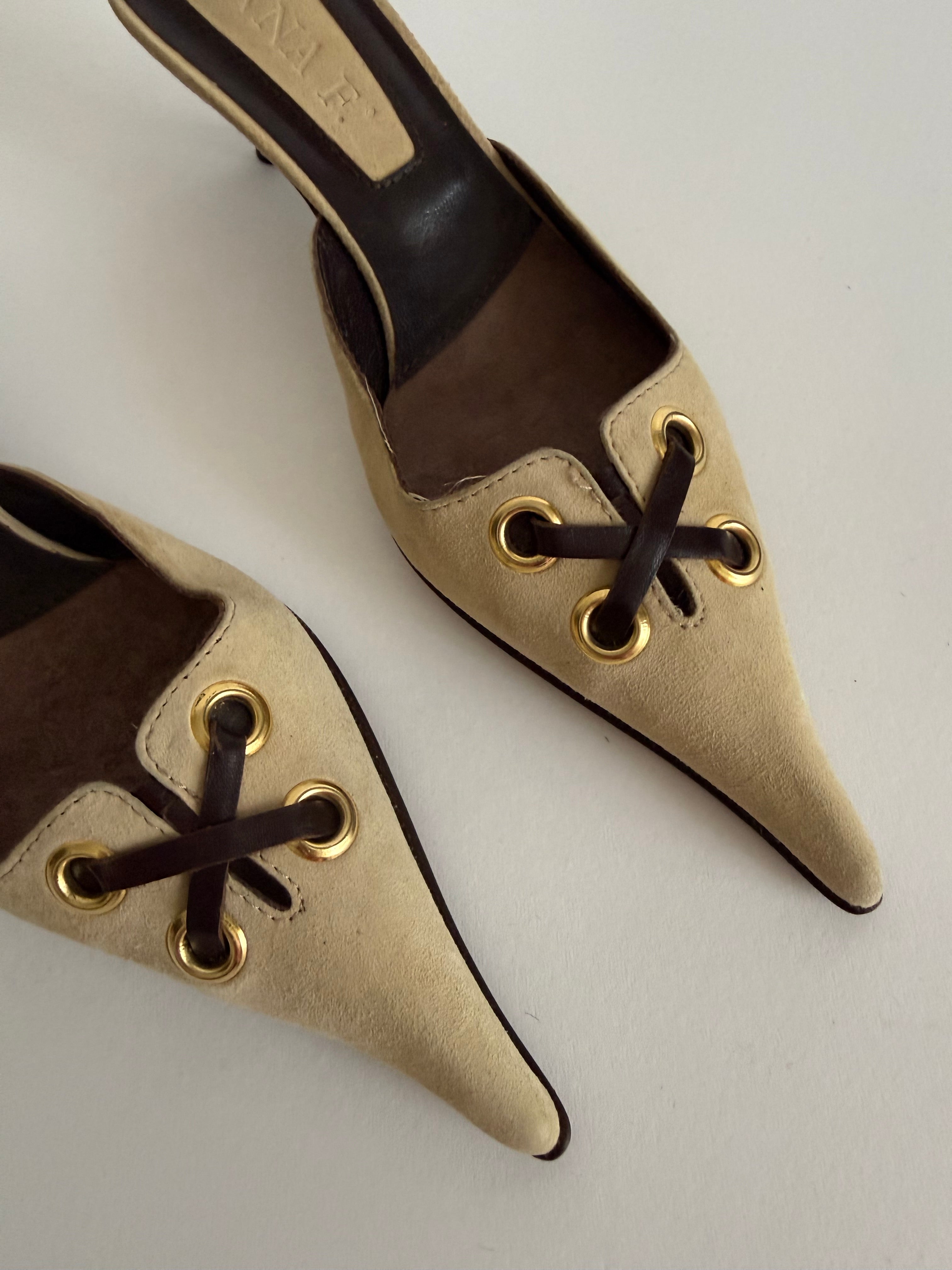 Mules suede beige Anna F.