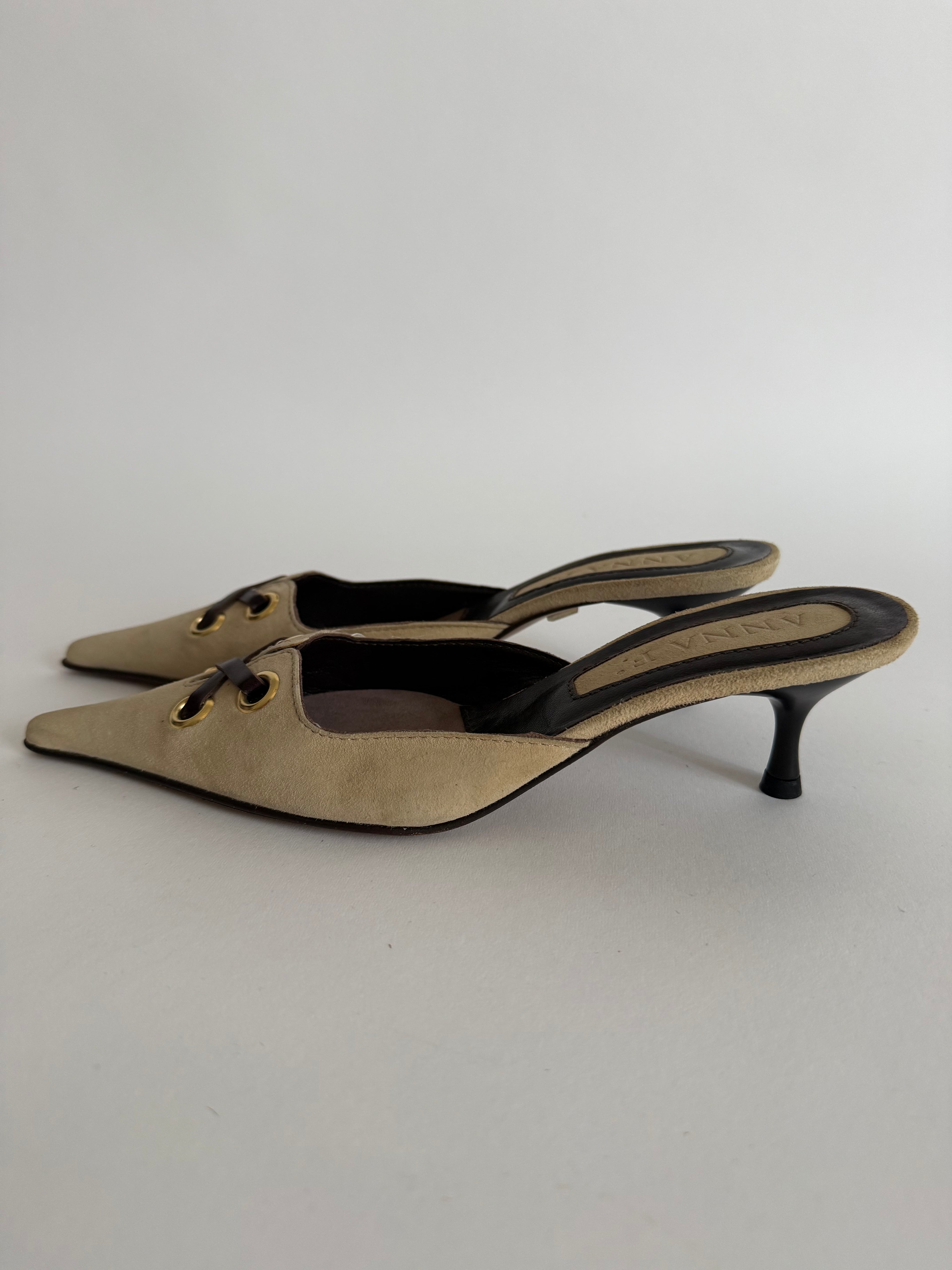 Mules suede beige Anna F.