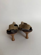 Slingback flower beige