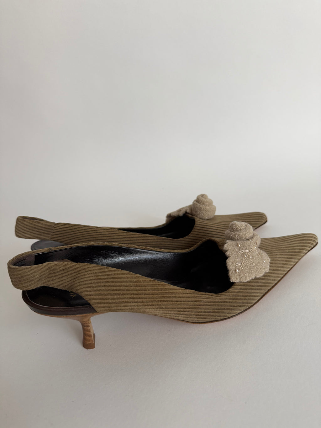 Slingback flower beige
