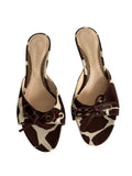Borbonese canvas cow print mules