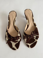 Borbonese canvas cow print mules