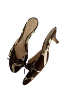 Borbonese canvas cow print mules