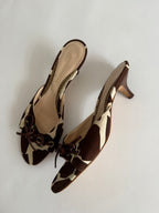 Borbonese canvas cow print mules