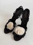Chanel Camelia sandals satin