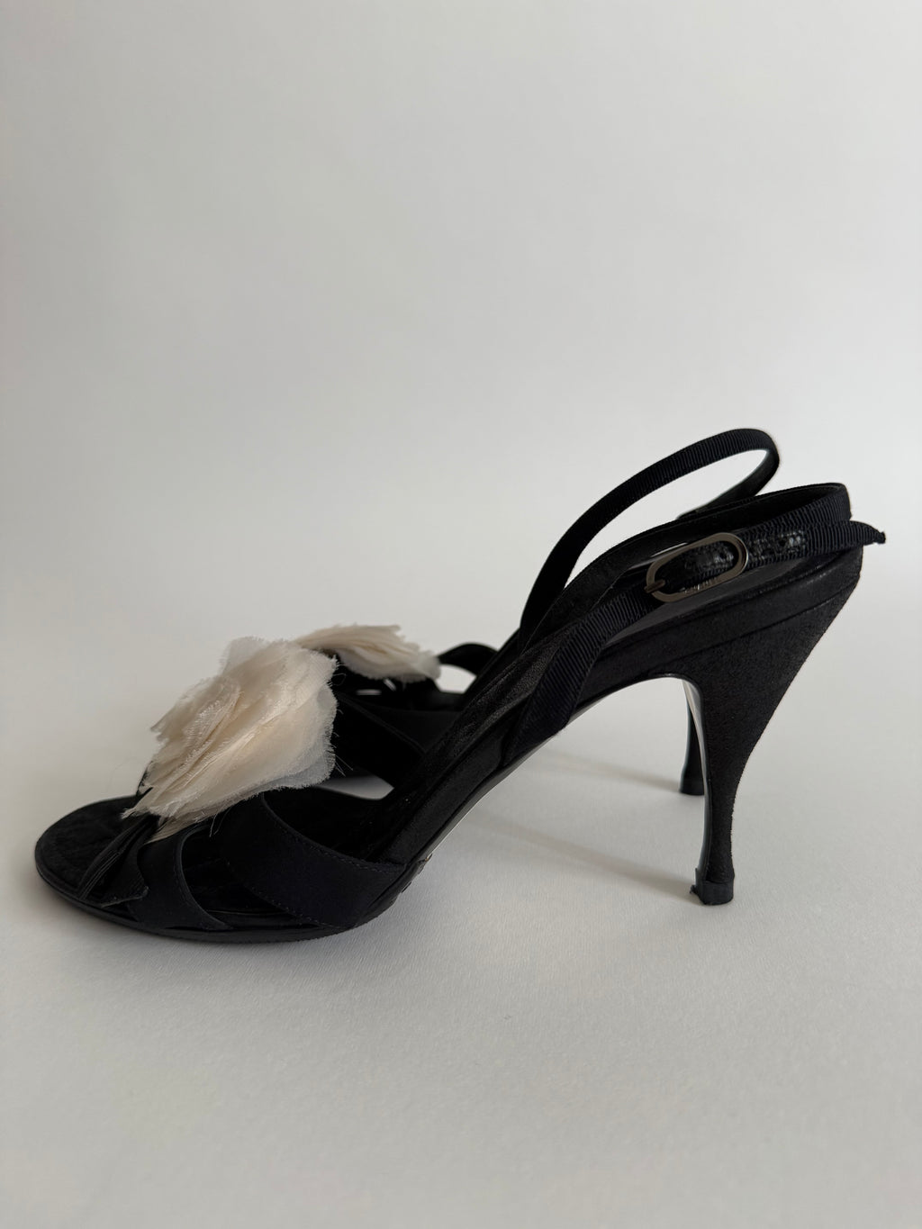 Chanel Camelia sandals satin