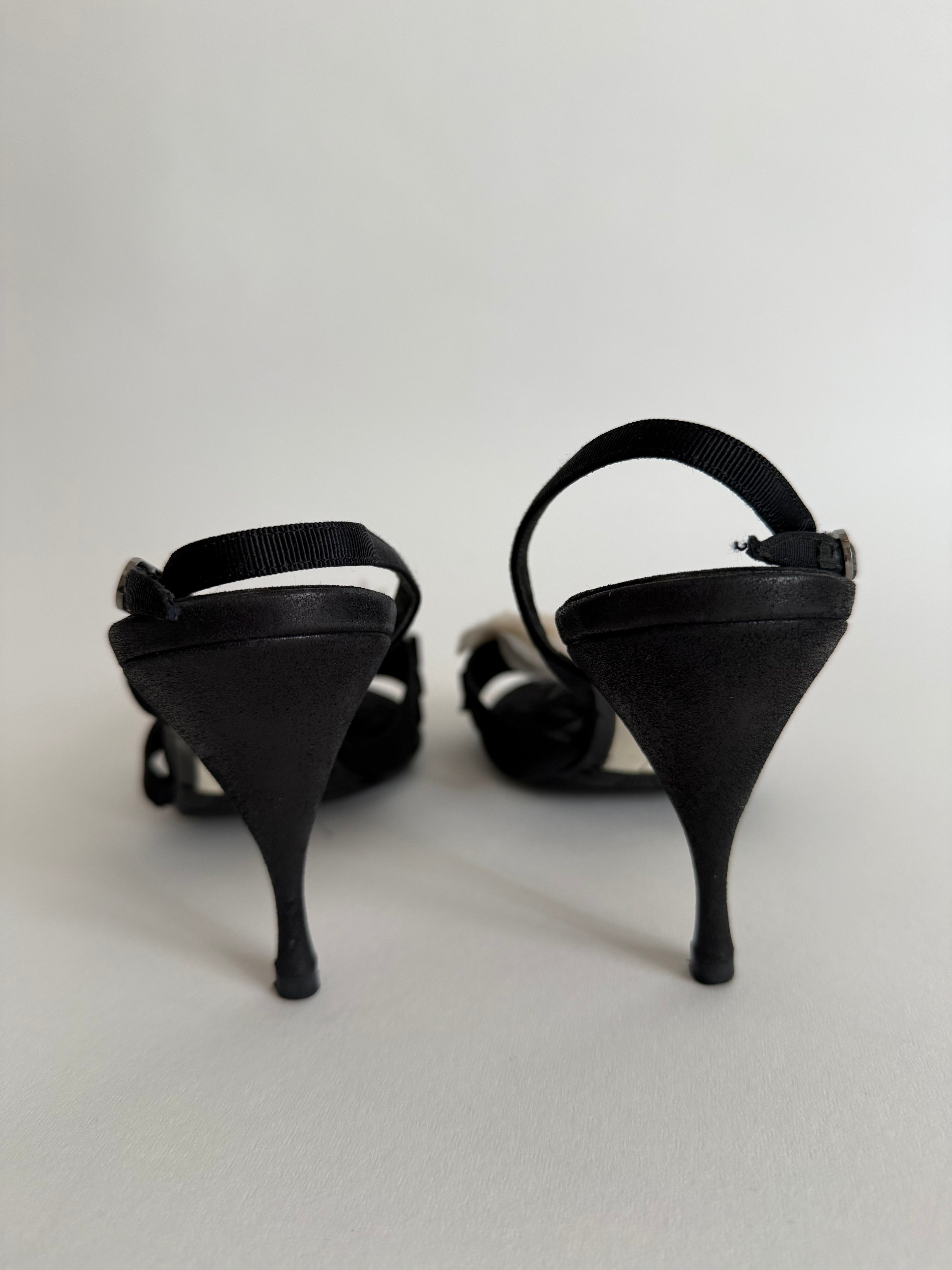 Chanel Camelia sandals satin