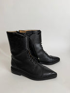 Leather black boots