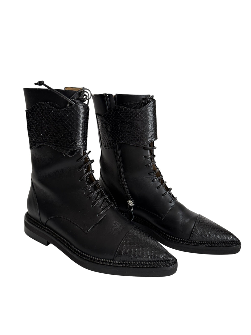 Leather black boots