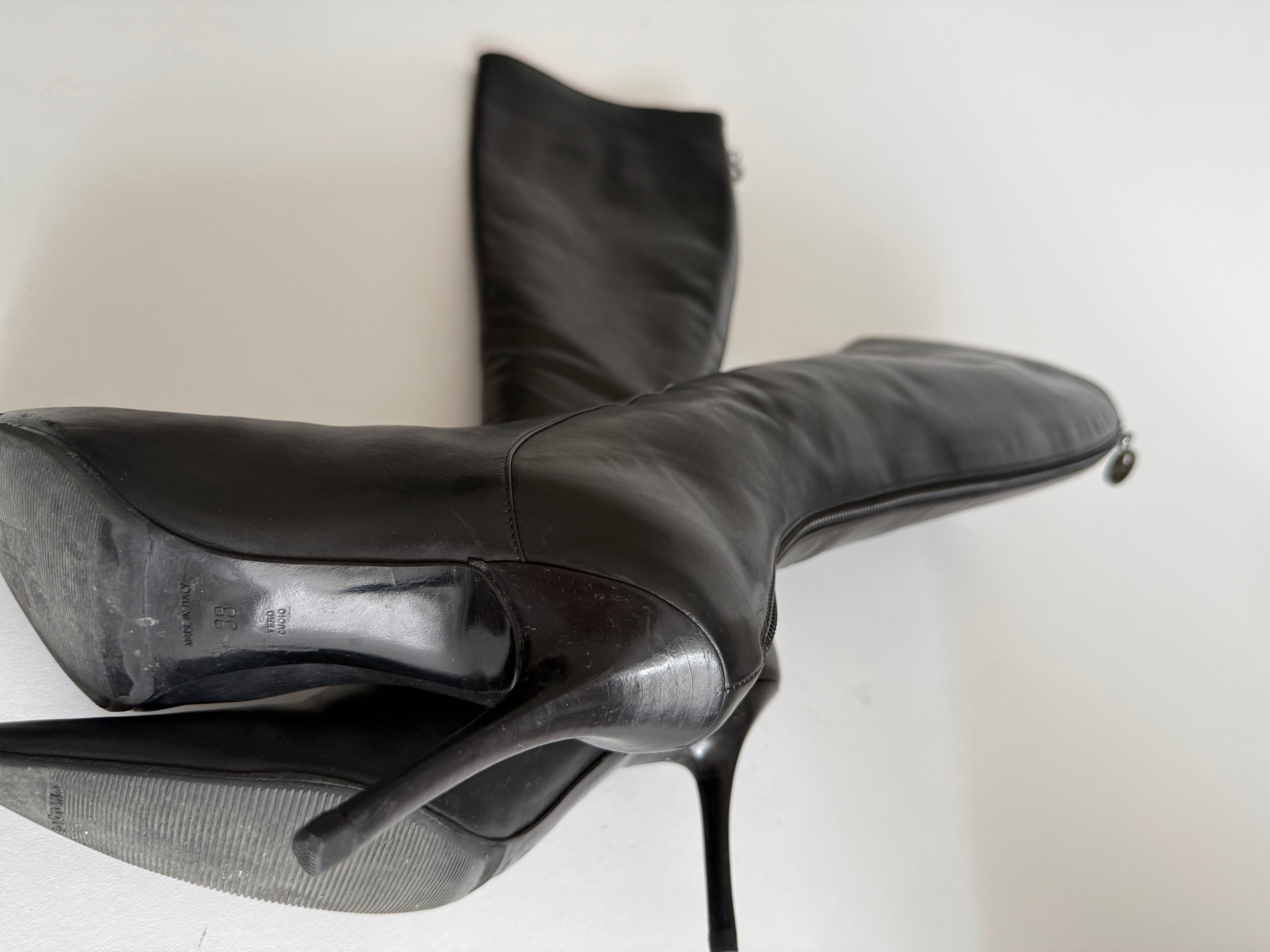 Giorgio Armani black leather boots