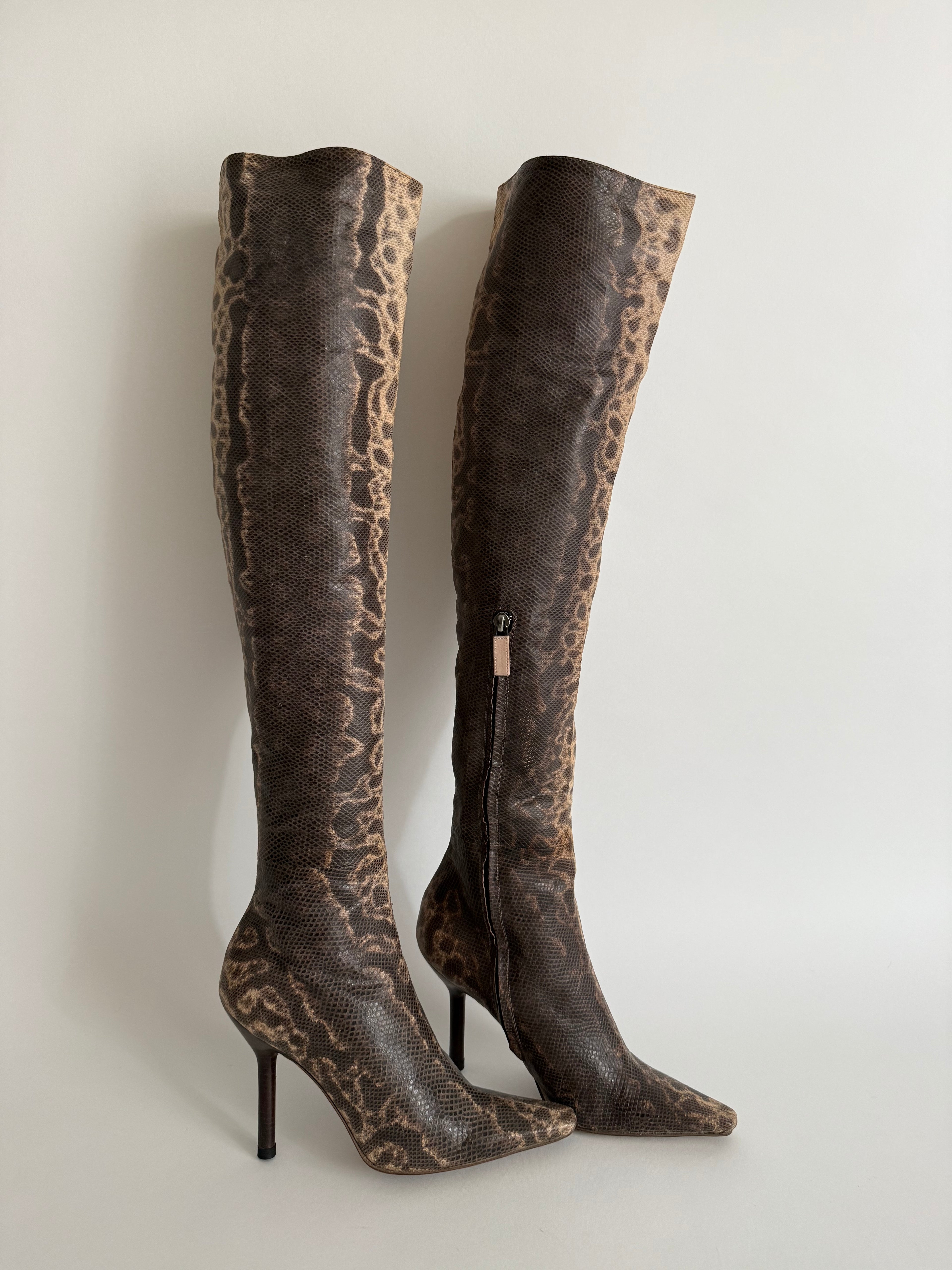 Gucci F/W 1999 Runway Karung snake boots