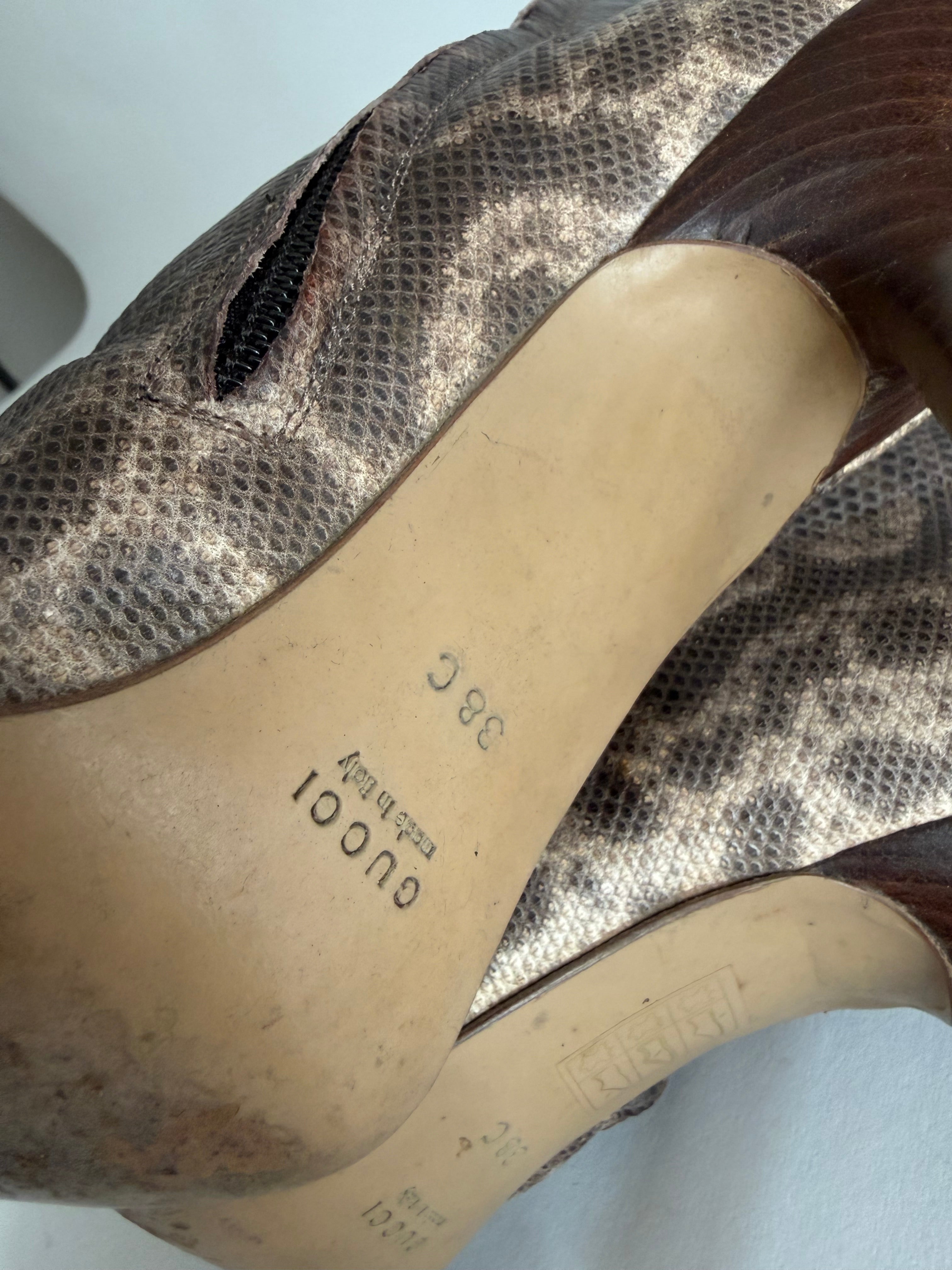 Gucci F/W 1999 Runway Karung snake boots