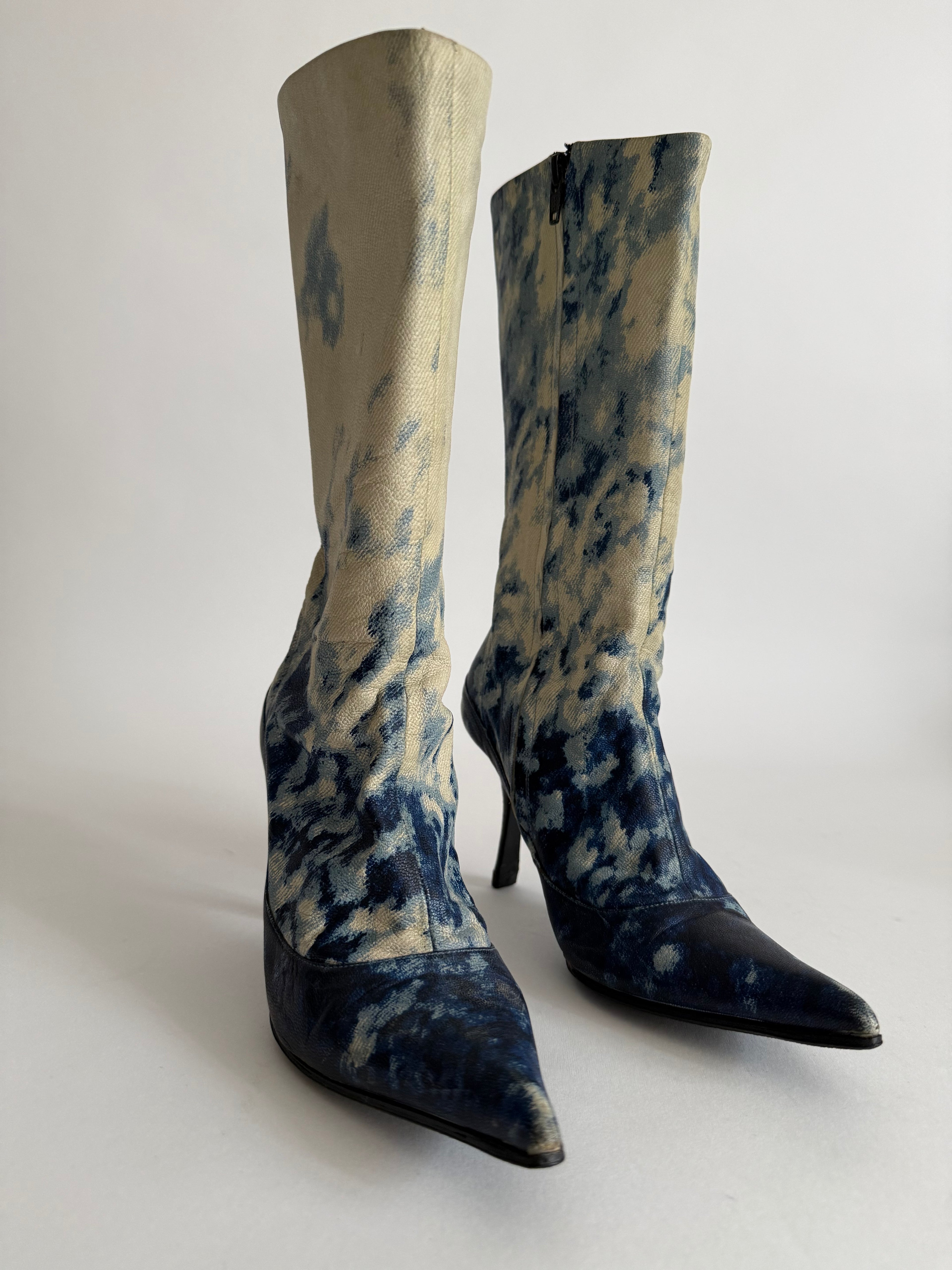 Roberto Cavalli F/W 2001 painted boots
