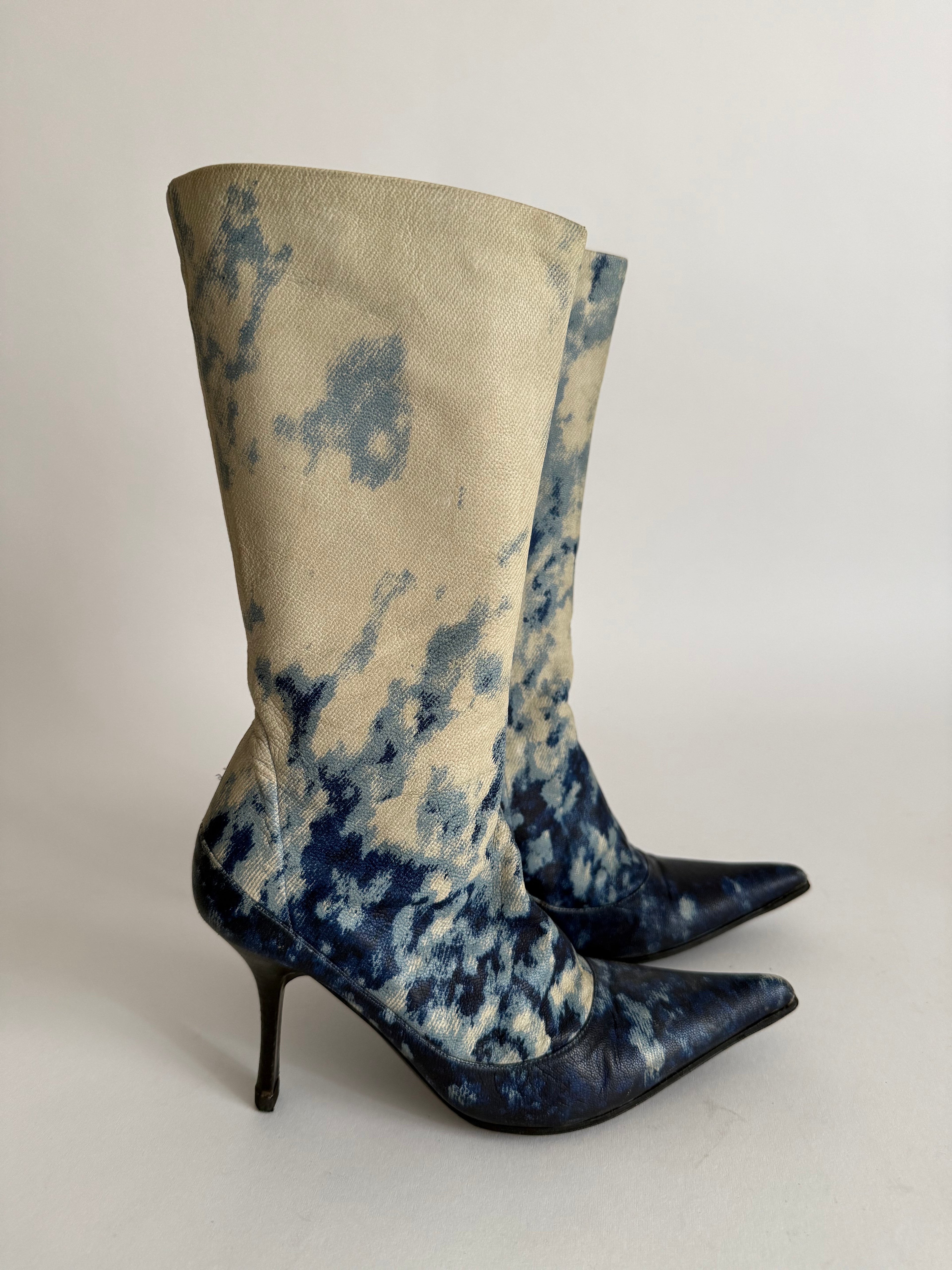 Roberto Cavalli F/W 2001 painted boots