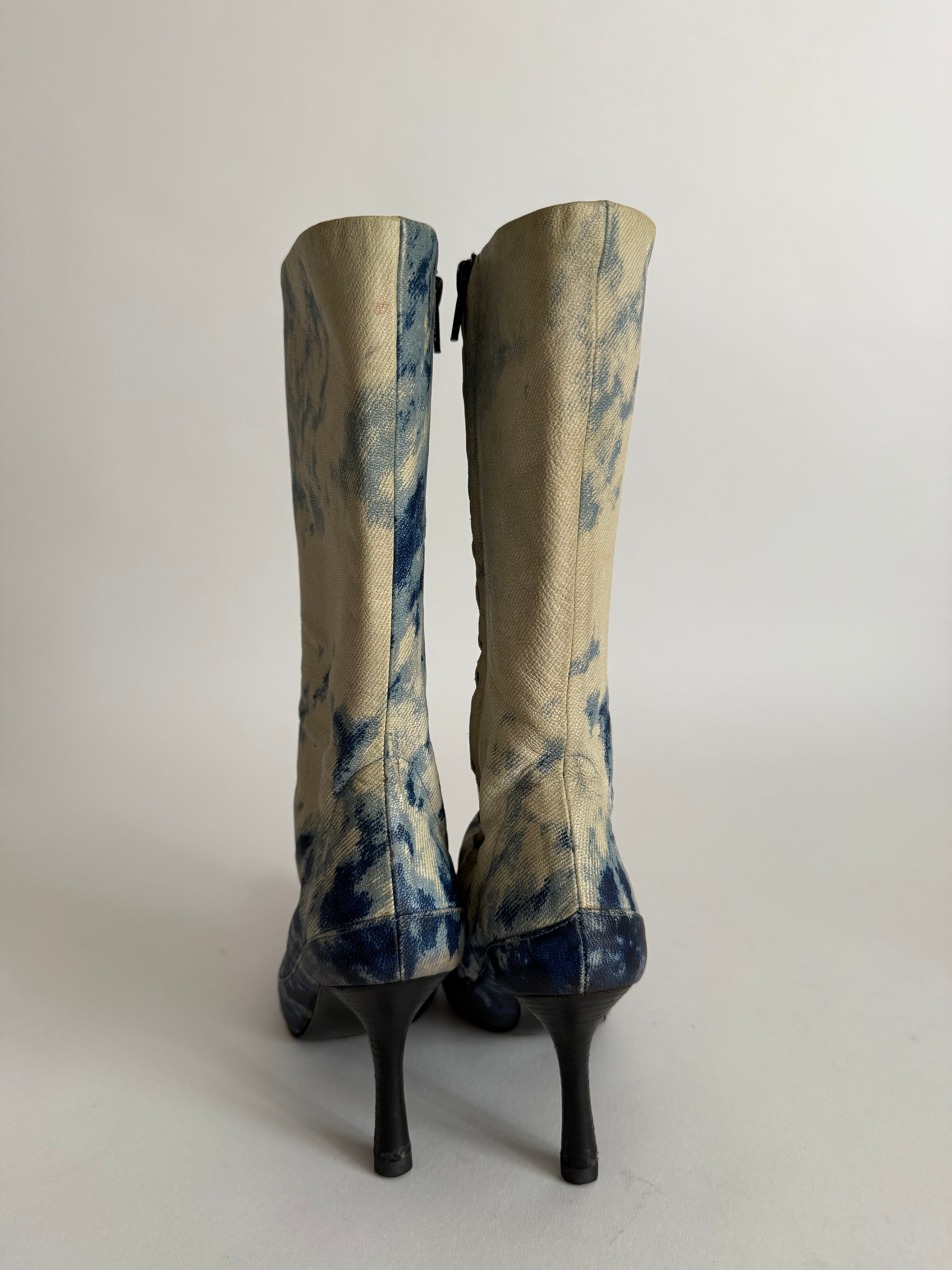 Roberto Cavalli F/W 2001 painted boots