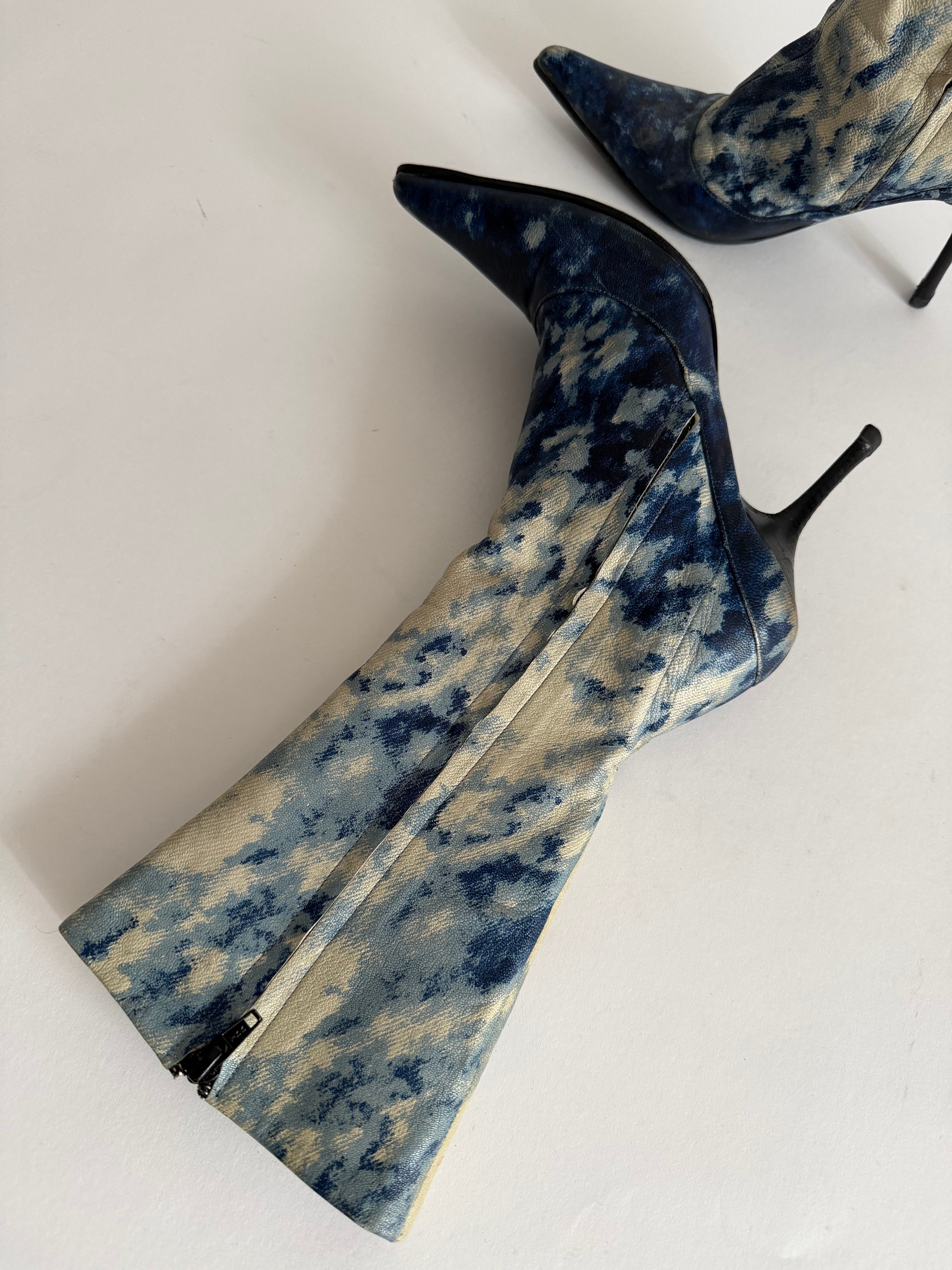 Roberto Cavalli F/W 2001 painted boots