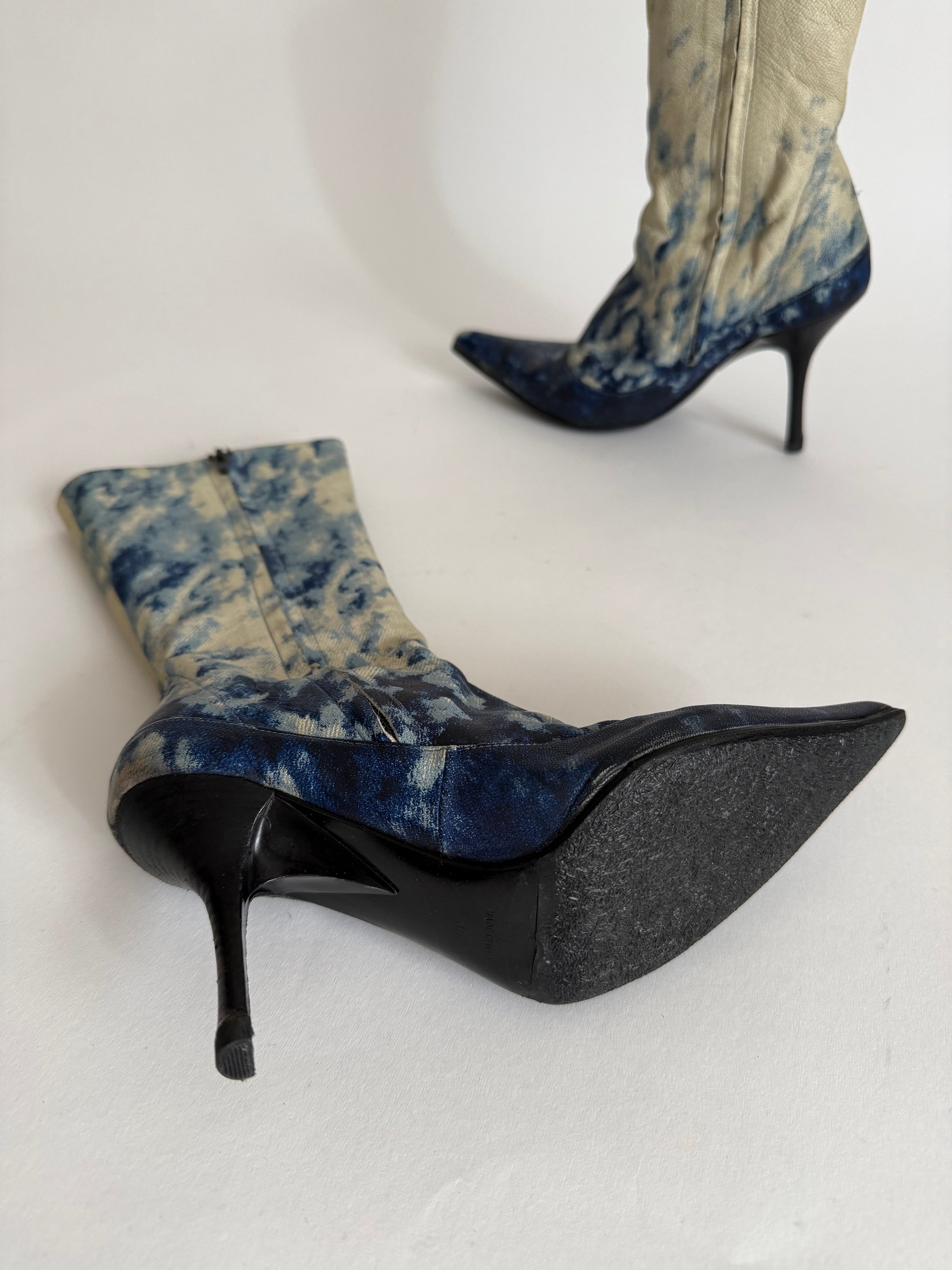 Roberto Cavalli F/W 2001 painted boots