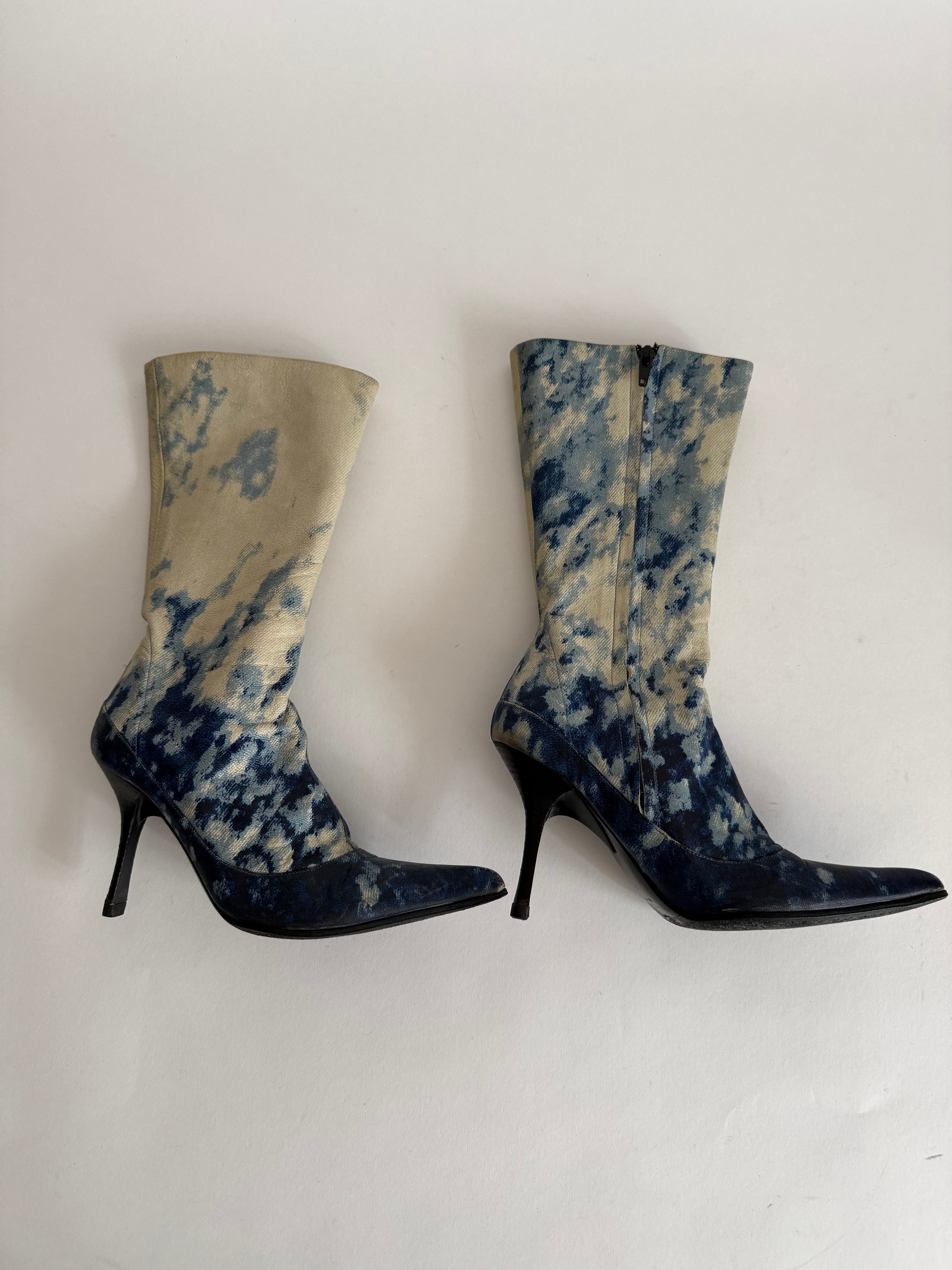 Roberto Cavalli F/W 2001 painted boots