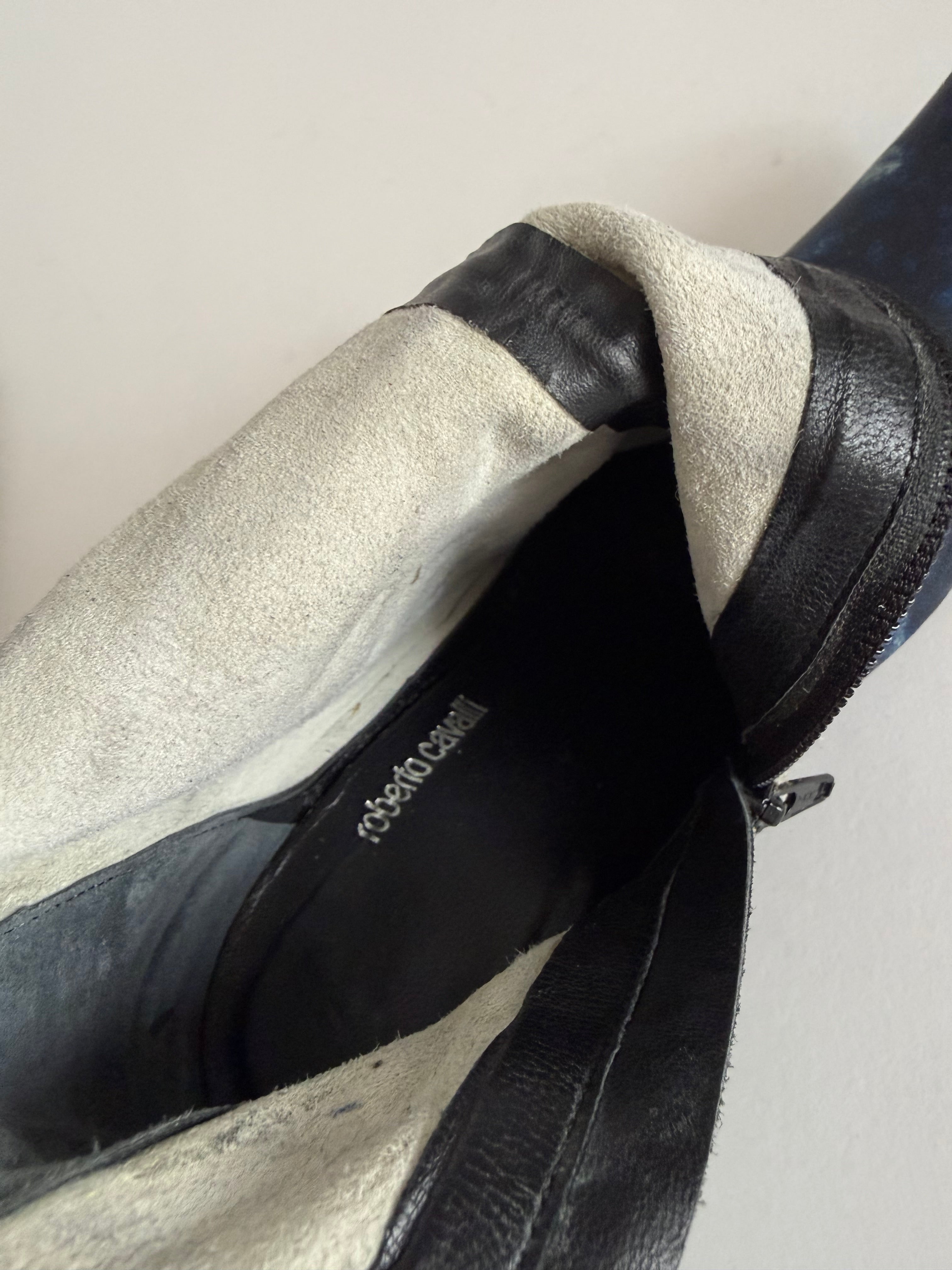 Roberto Cavalli F/W 2001 painted boots