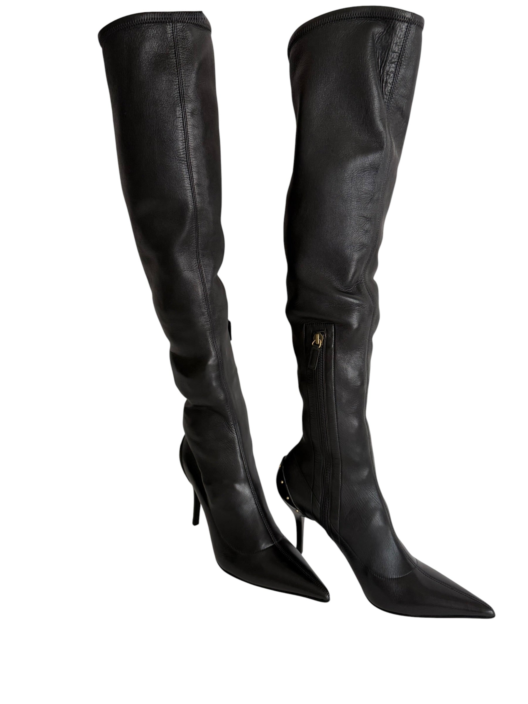 Gucci F/W 2003 over knee studs boots