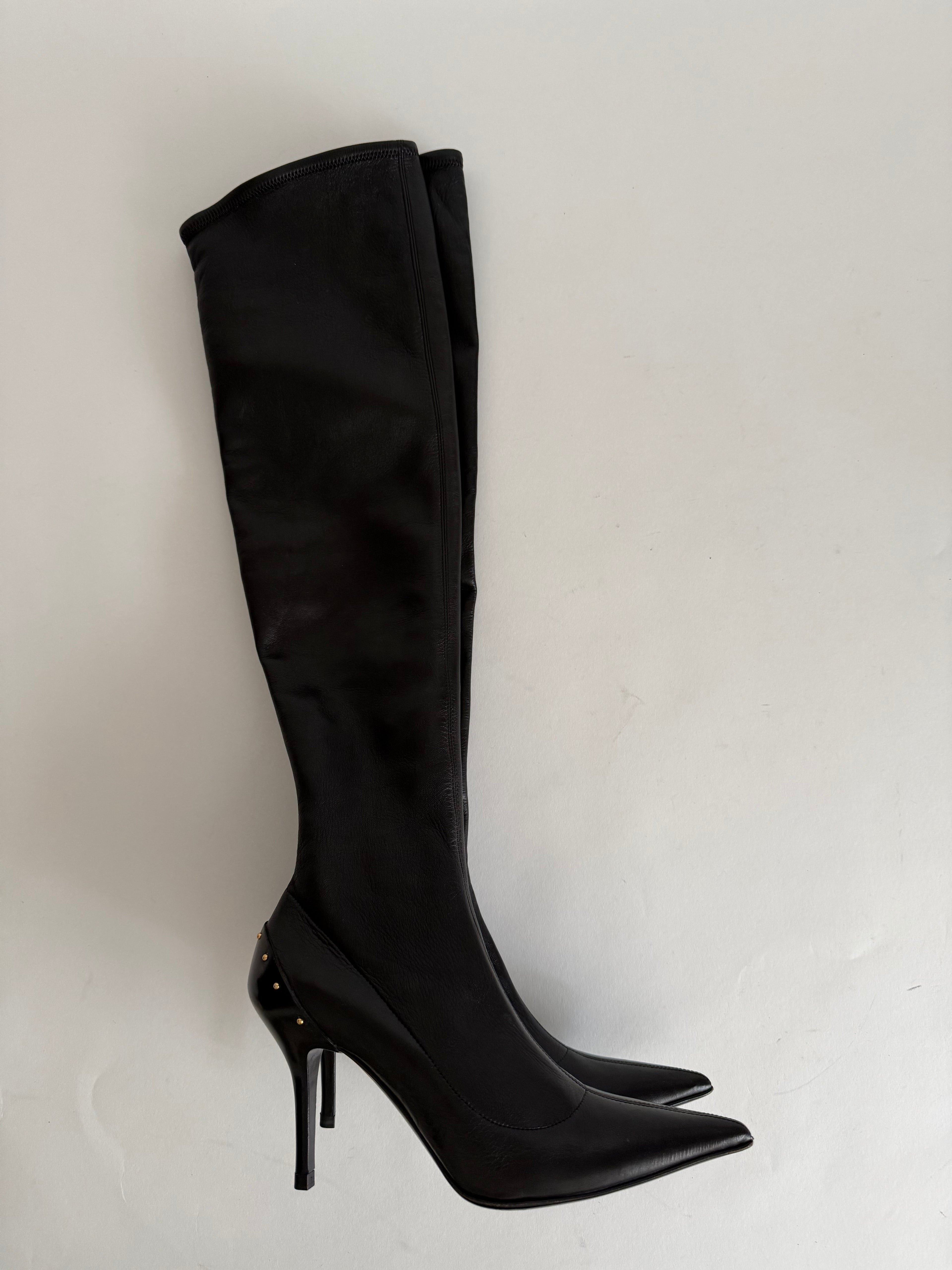 Gucci F/W 2003 over knee studs boots