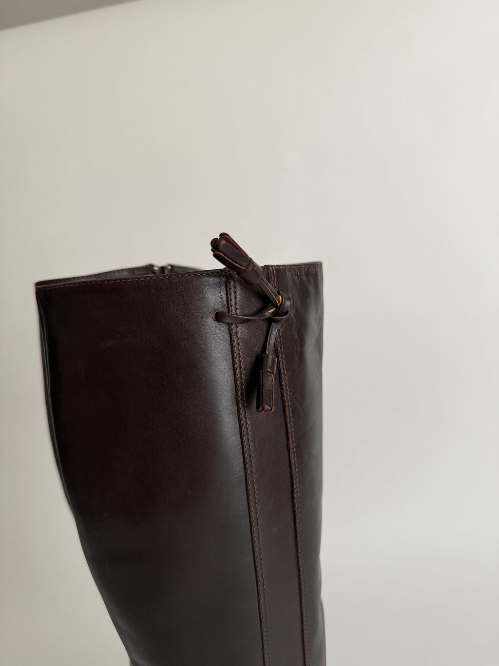 Brown leather boots