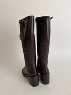 Brown leather boots