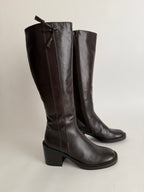 Brown leather boots
