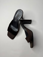 Vintage heels brown silk