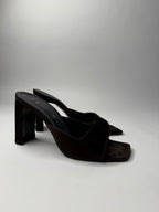 Vintage heels brown silk