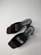 Vintage heels brown silk