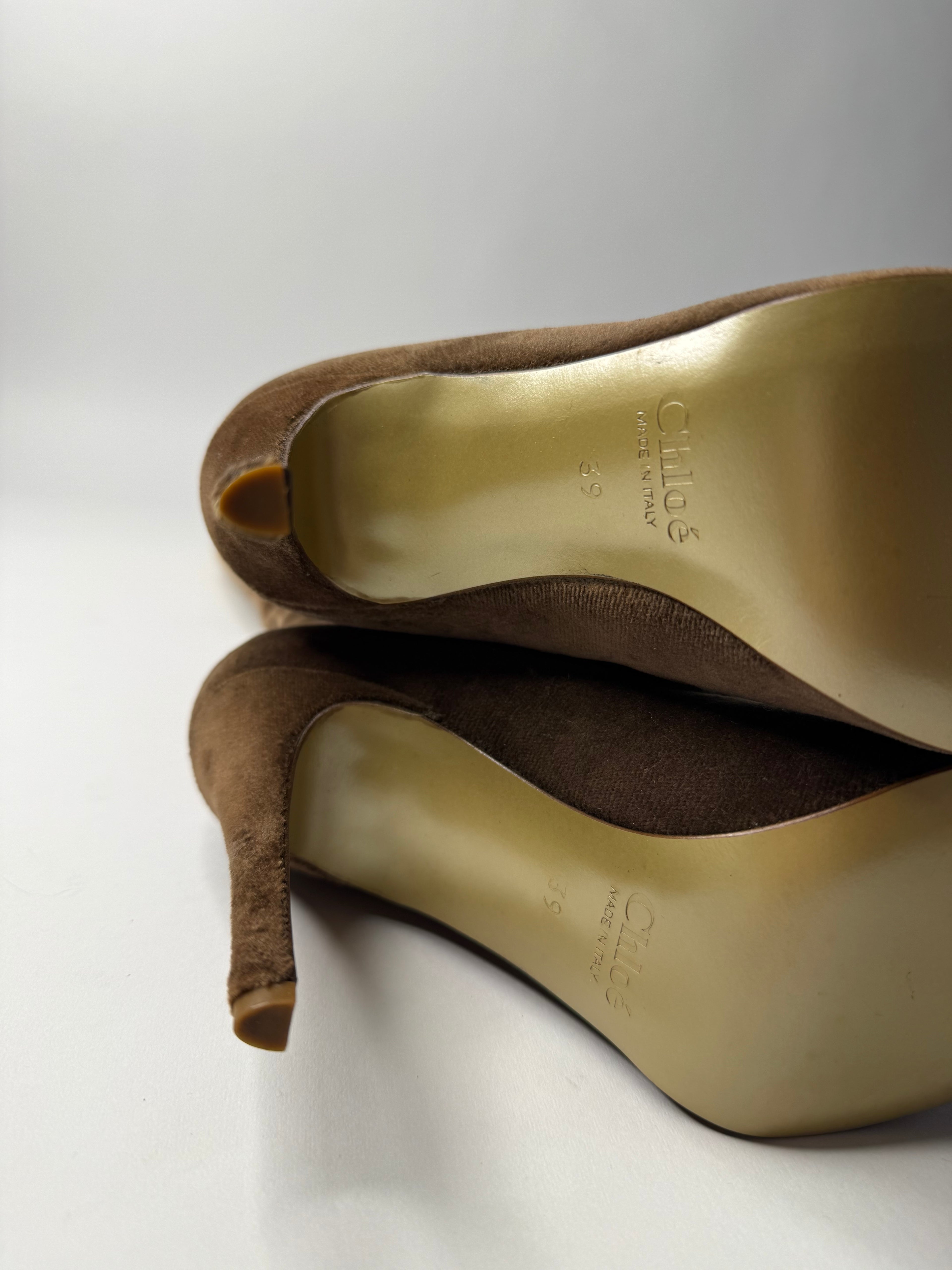 Chloé F/W 2001 velvet boots