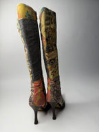 Roberto Cavalli F/W 2002 patchwork boots